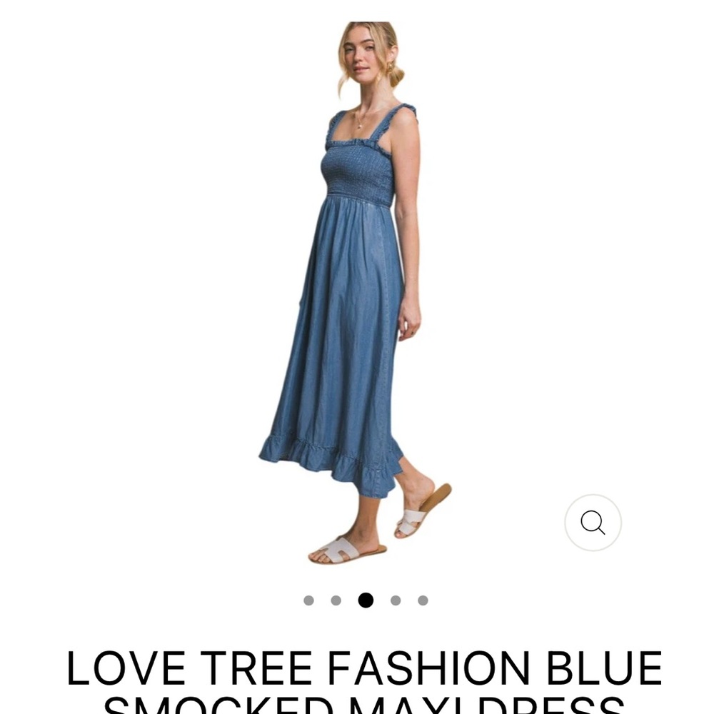 Love Tree Denim Blue Smocked Maxi Dress